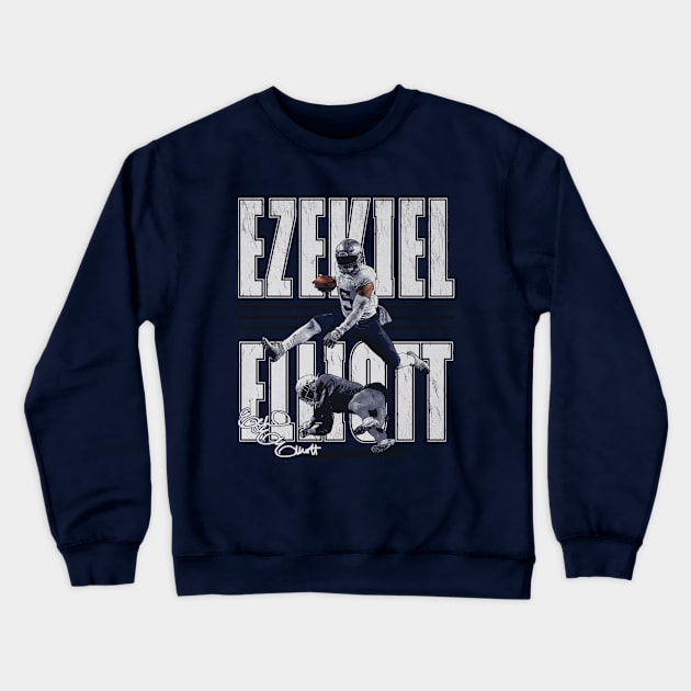 Ezekiel Elliott New England Hurdle Crewneck Sweatshirt by ClarityMacaws